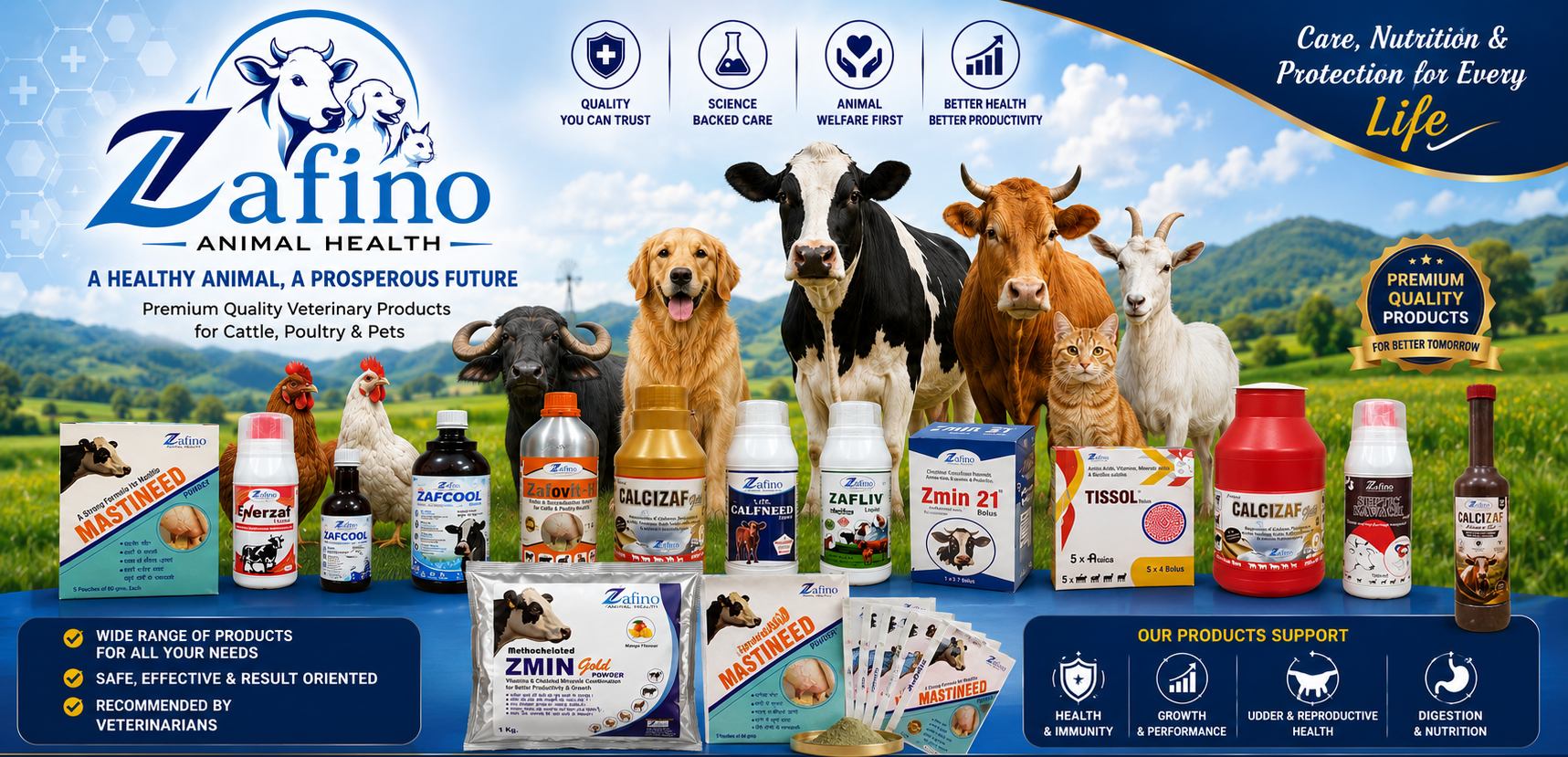 Zafino Animal Health — premium quality veterinary products for cattle, poultry and pets